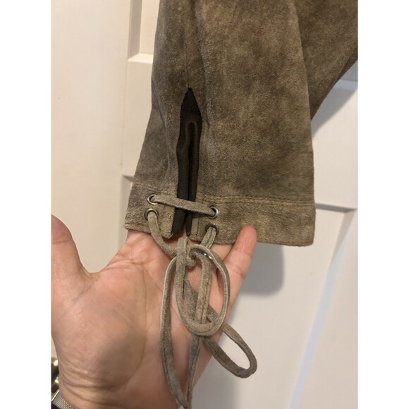 VINTAGE LANDHAUS OKTOBERFEST LEATHER Brown Lederhosen 32 Waist Belt REN Festival - Picture 2 of 10